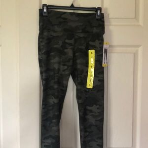 Olive camo print running/workout leggings